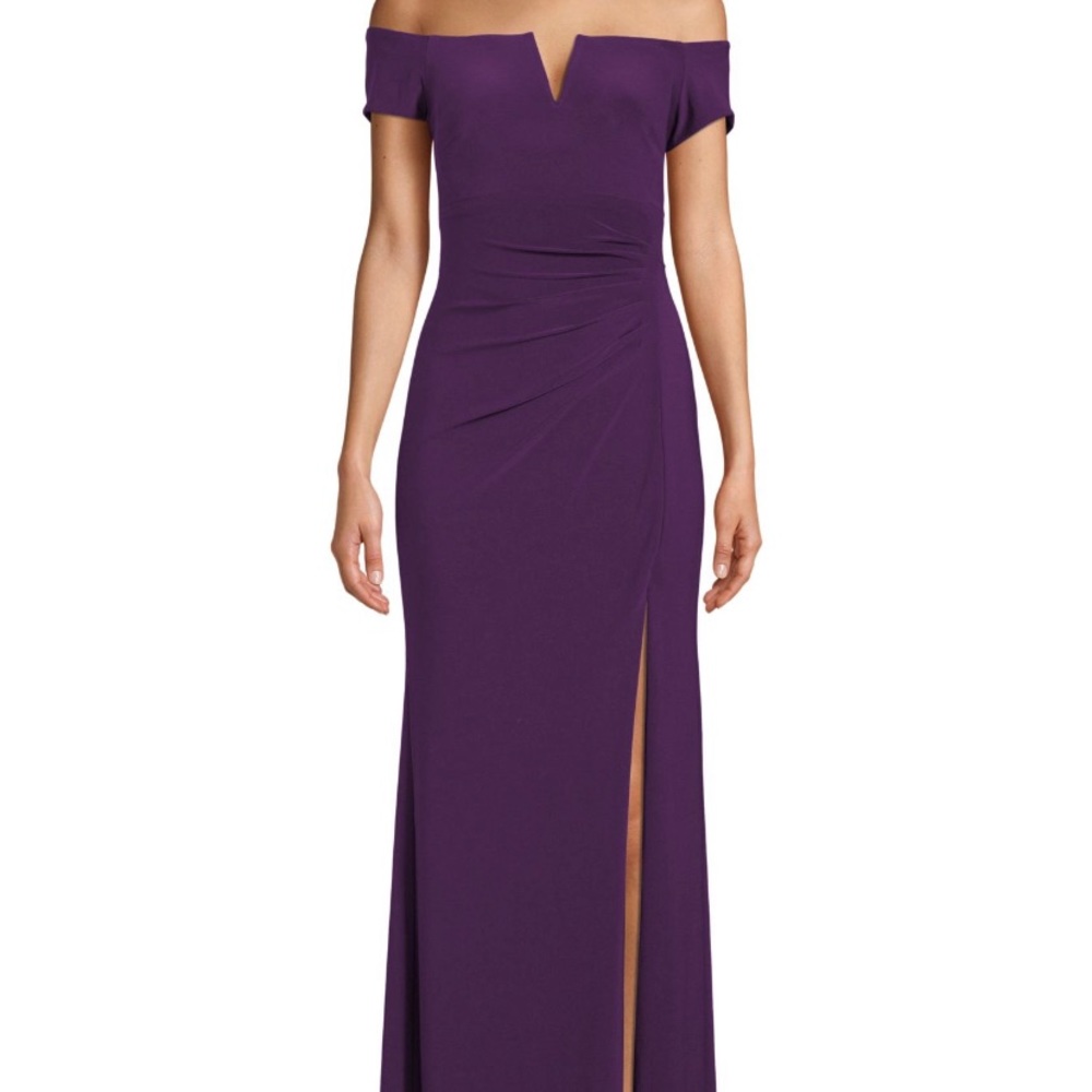 Brand New XSCAPE Fitted Purple Strapless Dress